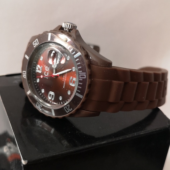 New in Box Ice Watch Belgium Brown Weave Quality Rubber Band Brown Cooper Face - Picture 7 of 7